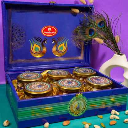 Mahalaxmi Blue Dry Fruits Box – 6 Jar