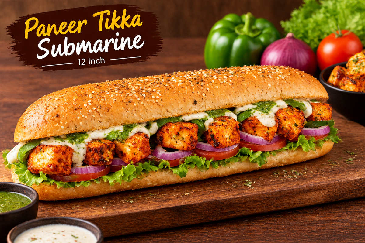 PANEER TIKKA SUBMARINE 12 INCH